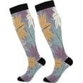 thumbnail image 1 of Coolnut 1 Pack Maple Leaves Pattern Compression Socks for Women Men Knee High Stocking for Running,Athletic,Medical, 1 of 6