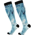 thumbnail image 1 of Coolnut 1 Pack Marble Art Painting Compression Socks for Women Men Knee High Stocking for Running,Athletic,Medical, 1 of 6