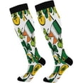 thumbnail image 1 of Coolnut 1 Pack St. Patrick's Day Clover Compression Socks for Women Men, Knee High Stockings for Athletic Sports,Running,Travel, 1 of 7