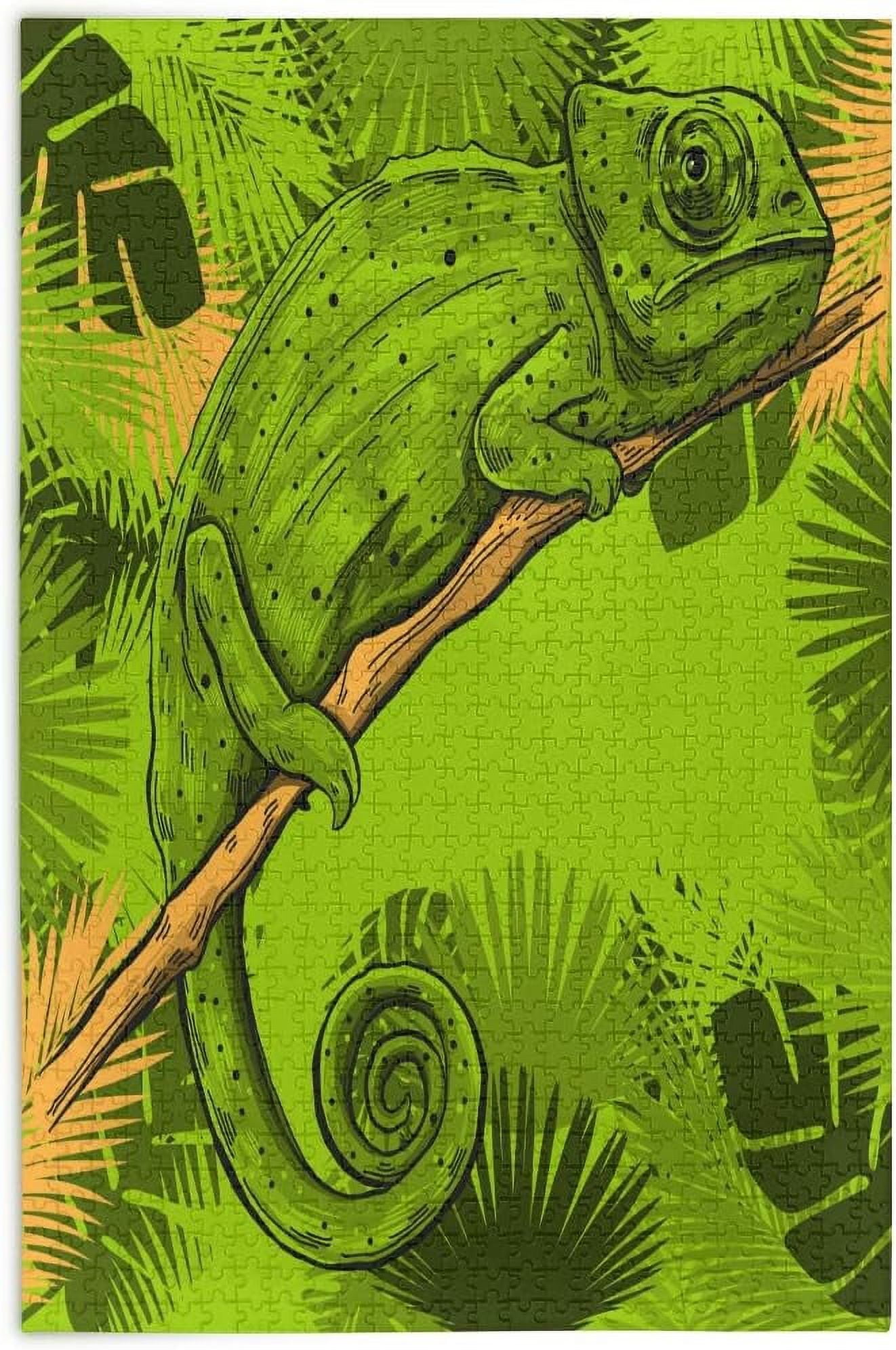 Coolnut 1000 Piece Jigsaw Puzzle for Adults Kids, Green Lizard Puzzle ...