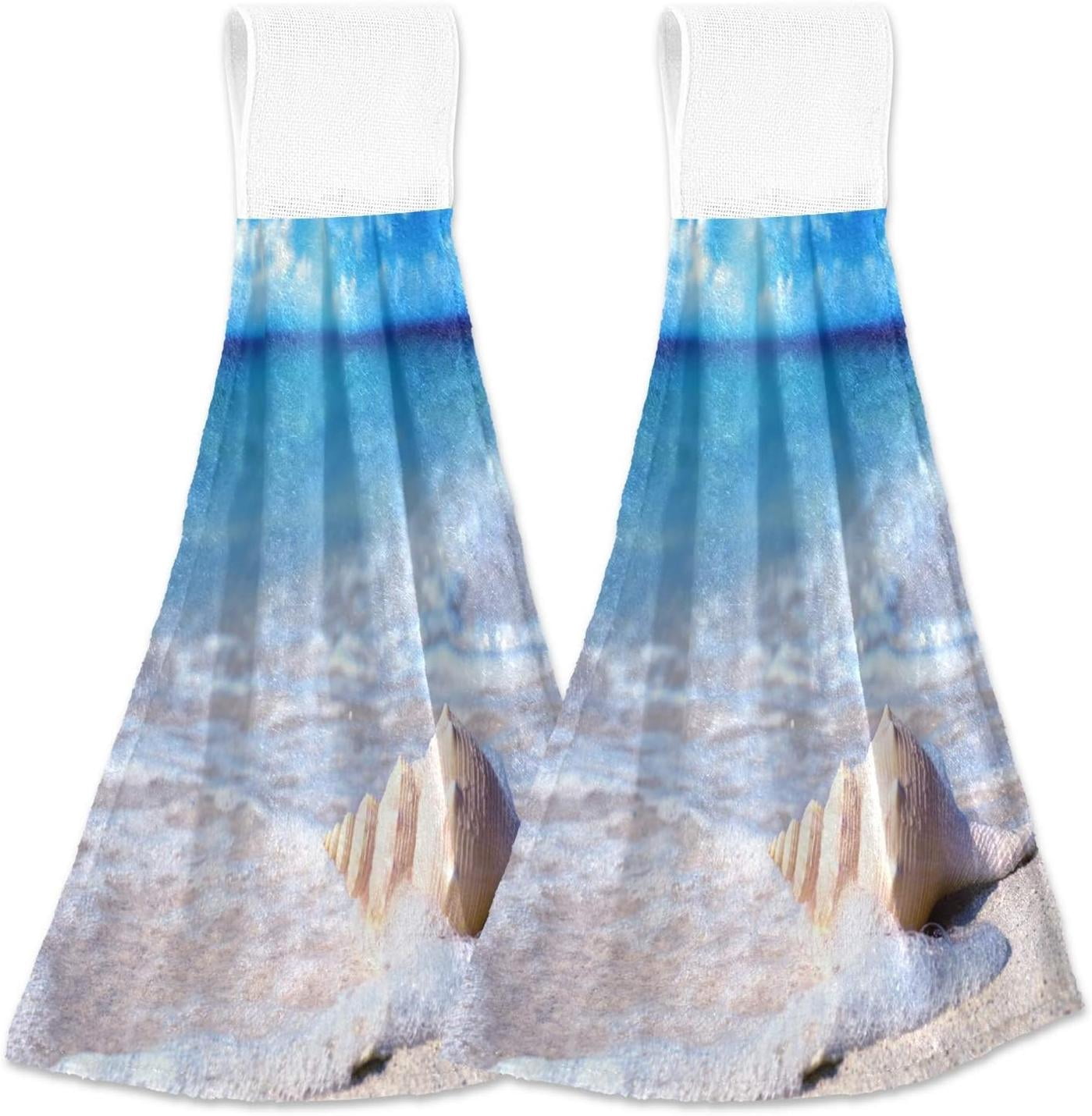 Coolnut 12"x17" Hand Towels for Kitchen Shell On The Beach Bathroom ...
