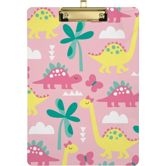 Coolnut 12"x9" Dinosaur Clipboard A4 Size Standard Size Clipboards Decorative Clipboard with Low Profile Metal Clip for Office, School, Nurses, Students