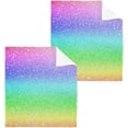 thumbnail image 1 of Coolnut 12x12Inx4 Sets Reusable Soft Face Towel, Kitchen Hand Towel Bathroom Absorbent Towel, Gym Hotel Spa-Galaxy Fantasy Beautiful Rainbow Washcloth Gift, 1 of 7
