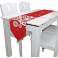thumbnail image 1 of Coolnut 13"x70" Rectangle Christmas Snowflakes On Red Printed Table Runner for Wedding Birthday Holiday, 1 of 7