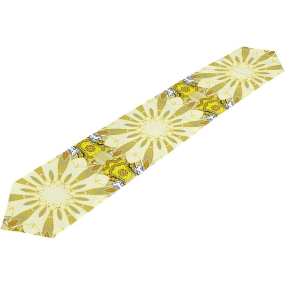 Coolnut 13"x70" Table Runner, Abstract Neutral Color Washable Table Cloth Runner for Holiday Home Wedding Table Top Decoration