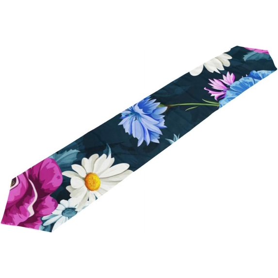 Coolnut 13"x70" Table Runner, Chamomile Washable Table Cloth Runner for Holiday Home Wedding Table Top Decoration