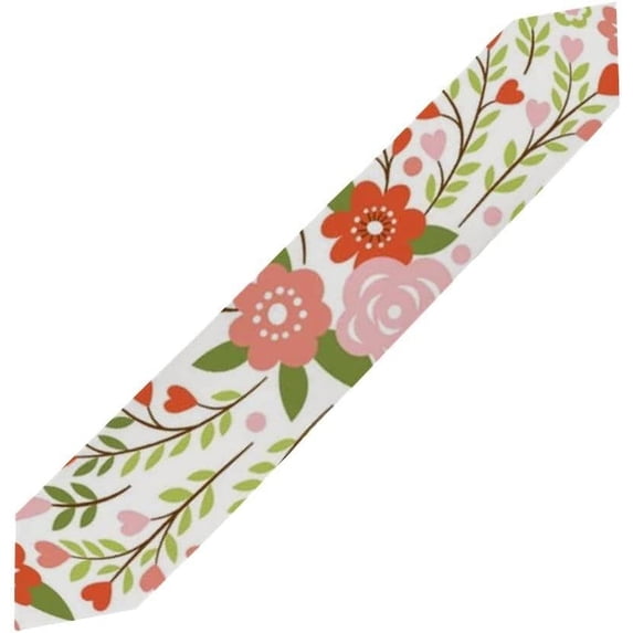 Coolnut 13"x70" Table Runner, Floral Pattern Beautiful Flowers Washable Table Cloth Runner for Holiday Home Wedding Table Top Decoration