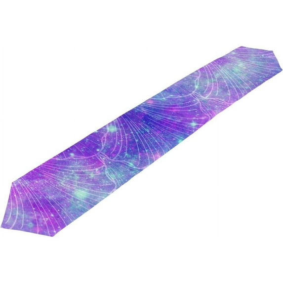 Coolnut 13"x70" Table Runner, Mermaid Fantasy Galaxy Design Washable Table Cloth Runner for Holiday Home Wedding Table Top Decoration