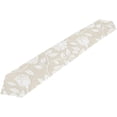 thumbnail image 1 of Coolnut 13"x70" Table Runner, White Roses On Beige Washable Table Cloth Runner for Holiday Home Wedding Table Top Decoration, 1 of 5