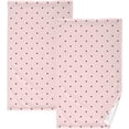 thumbnail image 1 of Coolnut 16x28 Inch Face Hand Towel Set Black Polka Dots Pink Cotton Washcloths, Quick-Dry Highly Absorbent Bath Towels 2 Pcs for Bathroom Ktichen Travel SPA Gym, 1 of 6