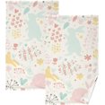 thumbnail image 1 of Coolnut 16x28 Inch Face Hand Towel Set Colorful Rabbits Cotton Washcloths, Quick-Dry Highly Absorbent Bath Towels 2 Pcs for Bathroom Ktichen Travel SPA Gym, 1 of 6