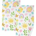thumbnail image 1 of Coolnut 16x28 Inch Face Hand Towel Set Spring Pattern Cotton Washcloths, Quick-Dry Highly Absorbent Bath Towels 2 Pcs for Bathroom Ktichen Travel SPA Gym, 1 of 6