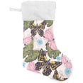 thumbnail image 1 of Coolnut 17.7 Inch Christmas Stockings, 1 PCS Butterflies and Flowers Presonalized Large Stocking Sock for Family Holiday Xmas Party Decorations, 1 of 7