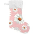 thumbnail image 1 of Coolnut 17.7 Inch Christmas Stockings, 1 PCS Chamomiles Pink Presonalized Large Stocking Sock for Family Holiday Xmas Party Decorations, 1 of 7