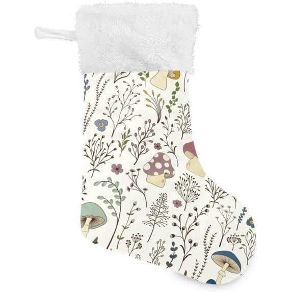Coolnut 17.7 Inch Christmas Stockings, 1 PCS Colorful Wild Plants Presonalized Large Stocking Sock for Family Holiday Xmas Party Decorations
