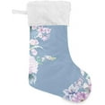thumbnail image 1 of Coolnut 17.7 Inch Christmas Stockings, 1 PCS Flowers Pattern Presonalized Large Stocking Sock for Family Holiday Xmas Party Decorations, 1 of 7