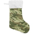 thumbnail image 1 of Coolnut 17.7 Inch Christmas Stockings, 1 PCS Green Military Camouflage Presonalized Large Stocking Sock for Family Holiday Xmas Party Decorations, 1 of 7