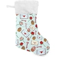 thumbnail image 1 of Coolnut 17.7 Inch Christmas Stockings, 1 PCS Rose Flower Cupcakes Valentine Presonalized Large Stocking Sock for Family Holiday Xmas Party Decorations, 1 of 7
