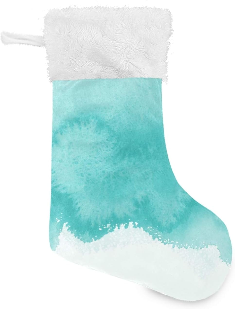 Coolnut 17.7 Inch Christmas Stockings, 1 PCS Teal Blue Watercolor ...