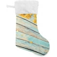 thumbnail image 1 of Coolnut 17.7 Inch Christmas Stockings, 1 PCS Vintage Wooden Flowers Presonalized Large Stocking Sock for Family Holiday Xmas Party Decorations, 1 of 7