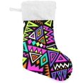 thumbnail image 1 of Coolnut 17.7 Inch Christmas Stockings, 2 PCS Bright Colored Pattern Presonalized Large Stocking Sock for Family Holiday Xmas Party Decorations, 1 of 7