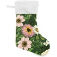 thumbnail image 1 of Coolnut 17.7 Inch Christmas Stockings, 2 PCS Flowers Butterflies Presonalized Large Stocking Sock for Family Holiday Xmas Party Decorations, 1 of 7