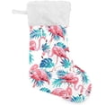 thumbnail image 1 of Coolnut 17.7 Inch Christmas Stockings, 2 PCS Pink Flamingo Palm Presonalized Large Stocking Sock for Family Holiday Xmas Party Decorations, 1 of 7