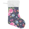 thumbnail image 1 of Coolnut 17.7 Inch Christmas Stockings, 2 PCS Pink Flowers Presonalized Large Stocking Sock for Family Holiday Xmas Party Decorations, 1 of 7