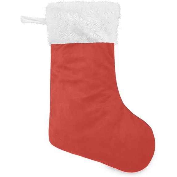 Coolnut 17.7 Inch Christmas Stockings, Orange Solid Color Presonalized Large Stocking Sock for Family Holiday Xmas Party Decorations 1PC