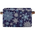 thumbnail image 1 of Coolnut 1PCS Blue Snowflake Christmas Large Collapsible Storage Bins,Canvas Fabric Foldable Storage Bins with Handles Open Home Storage Bins Boxes Toy Storage Basket Home Decor, 1 of 7