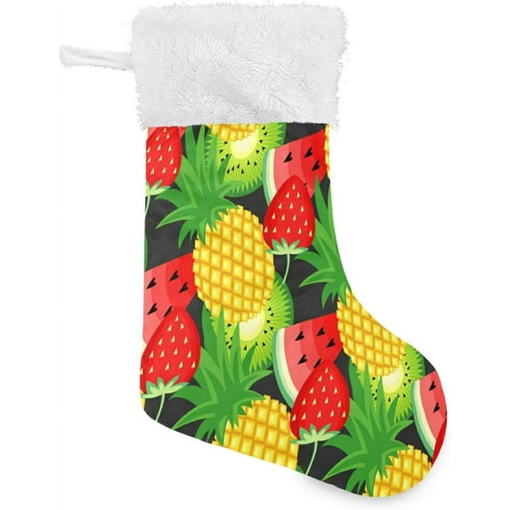 Coolnut 1PCS Christmas Stocking Pineapple Watermelon Strawberry Xmas Stockings Decoration for Family Holiday Party Ornaments Decor Fireplace, 17.7 x 12 Inch