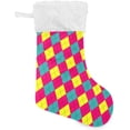thumbnail image 1 of Coolnut 2 PCS Christmas Stocking Plaid Big Warm 17.7 x 12 Inch Hanging Xmas Stockings Decoration for Family Holiday Party Ornaments Decor Fireplace, 1 of 7