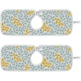 thumbnail image 1 of Coolnut 2 PCS Faucet Splash Catcher, 30"x5" Yellow Blue Leaves Microfiber Cloth Kitchen Faucet Absorbent Mat Sink Splash Guard Faucet Mat for Kitchen Sink Water Absorbent Mat for Kitchen, 1 of 7