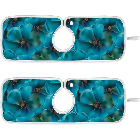 Coolnut 2 PCS Faucet Splash Catcher, Tulips Microfiber Cloth Kitchen Faucet Absorbent Mat Sink Splash Guard Faucet Mat Sink Water Absorbent Mat for Kitchen, 14"x5"