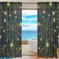 thumbnail image 1 of Coolnut 2 PCS Halloween Green Spider Web Sheer Gauze Door Curtains, Window Curtains Drapes for Living Room Kids Bedroom Window Treatment Decor 84"x55", 1 of 4