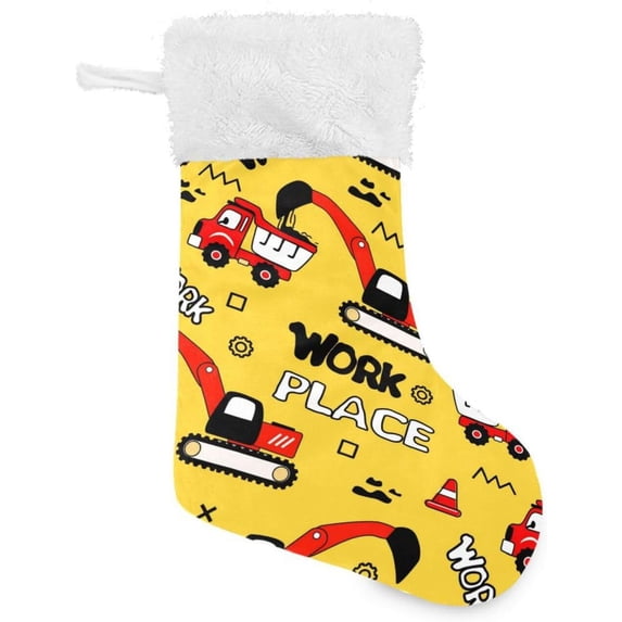Coolnut 2 PSC Christmas Stockings Cartoon Truck, 17.7" Xmas Fireplace Santa Socks Christmas Tree Hanging Stockings Decoration for Christmas Holiday Xmas Gift