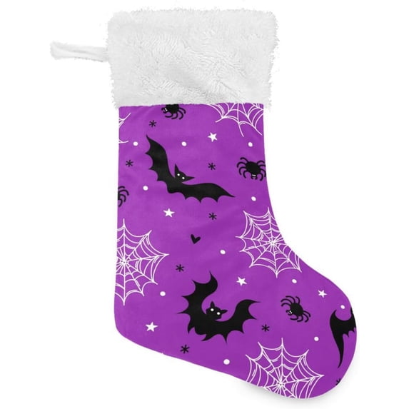 Coolnut 2 PSC Christmas Stockings Halloween Vampires Bat Spider, 17.7" Xmas Fireplace Santa Socks Christmas Tree Hanging Stockings Decoration for Christmas Holiday Xmas Gift