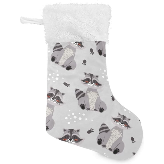 Coolnut 2 PSC Christmas Stockings Raccoon Cute, 17.7" Xmas Fireplace Santa Socks Christmas Tree Hanging Stockings Decoration for Christmas Holiday Xmas Gift