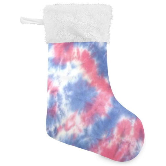 Coolnut 2 PSC Christmas Stockings Tie Dye Pink Blue, 17.7" Xmas Fireplace Santa Socks Christmas Tree Hanging Stockings Decoration for Christmas Holiday Xmas Gift