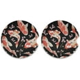 thumbnail image 1 of Coolnut 2 Pack 2.5 inch Car Coasters for Drinks Absorbent, Koi Fish Peach Black Ceramic Car Cup Holder Coaster for Your Car with Fingertip Grip Home Decor, 1 of 6