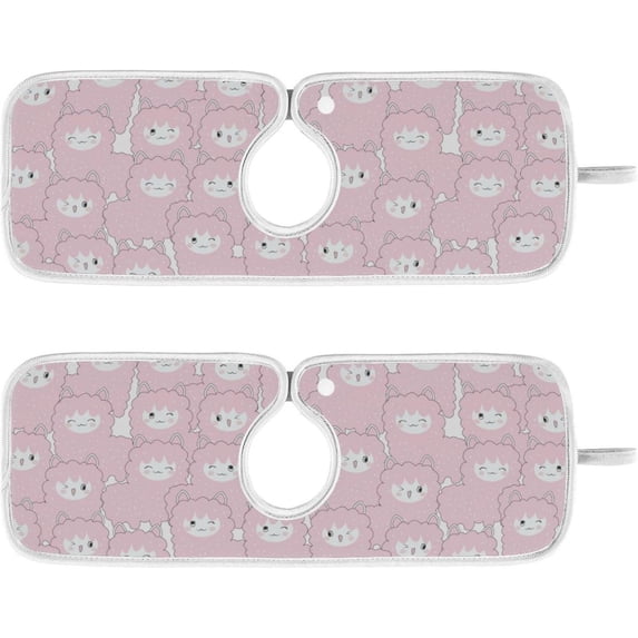 Coolnut 2 Pack Faucet Mat Splash Guard for Kitchen Sink, Cute Alpaca 14x5 Inch Super Absorbent Microfiber Sink Protector Mat, Kitchen Sink Mat Machine Washable Kitchen Sink Accessories