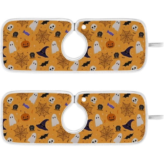 Coolnut 2 Pack Faucet Mat Splash Guard for Kitchen Sink,Cute Halloween Ghost 30x5 Inch Super Absorbent Microfiber Sink Protector Mat, Kitchen Sink Mat Machine Washable Kitchen Sink Accessories