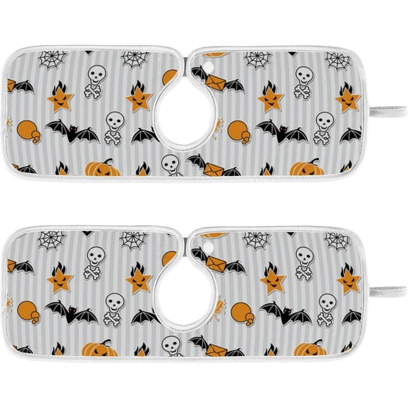 Coolnut 2 Pack Faucet Mat Splash Guard for Kitchen Sink, Halloween Bats 14x5 Inch Super Absorbent Microfiber Sink Protector Mat, Kitchen Sink Mat Machine Washable Kitchen Sink Accessories