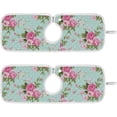 thumbnail image 1 of Coolnut 2 Pack Faucet Mat Splash Guard for Kitchen Sink, Print Floral Aqua Turquoise Pink Flowers Faucet Handle Drip Catcher Tray Absorbent Mat Fast Dry Mat for Kitchen, Bathroom, 14"x5", 1 of 7