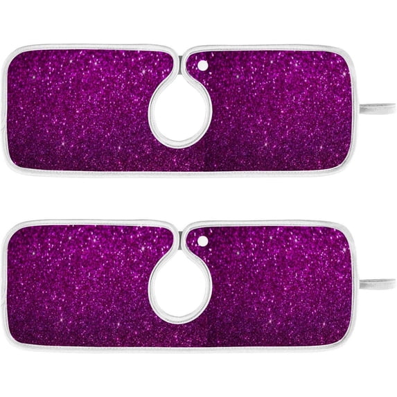 Coolnut 2 Pack Faucet Mat Splash Guard for Kitchen Sink,Purple Shiny 30x5 Inch Super Absorbent Microfiber Sink Protector Mat, Kitchen Sink Mat Machine Washable Kitchen Sink Accessories
