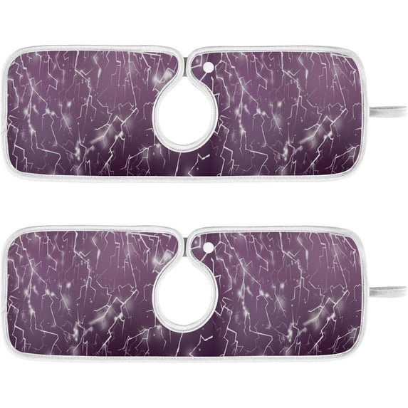 Coolnut 2 Pack Faucet Mat Splash Guard for Kitchen Sink,Shiny Lightning on A Dark 30x5 Inch Super Absorbent Microfiber Sink Protector Mat, Kitchen Sink Mat Machine Washable Kitchen Sink Accessories