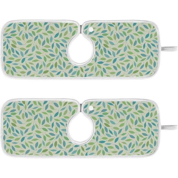 Coolnut 2 Pack Faucet Mat Splash Guard for Kitchen Sink, Spring Leaves 14x5 Inch Super Absorbent Microfiber Sink Protector Mat, Kitchen Sink Mat Machine Washable Kitchen Sink Accessories