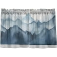 thumbnail image 1 of Coolnut 24 Inch Length Kitchen Curtains Blue Gray Mountain 2 Panels Half Window Sheer Curtains Rod Pocket Farmhouse Short Drapes for Bathroom Cafe Basement Home Decor, 1 of 6