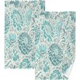 thumbnail image 1 of Coolnut 2PCS Cotton Towel Set,Quick Drying Washcloths,Soft and Breathable Bath Towel Hand Towels for Kitchen Bathroom Gym Beach-Green Mandala Flower, 1 of 6