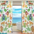 thumbnail image 1 of Coolnut 2PCS Sheer Curtains, 78"x55" Cute Animal in Jungle Gauze Door and Window Voile Curtain Panels for Bedroom Living Room, 1 of 4